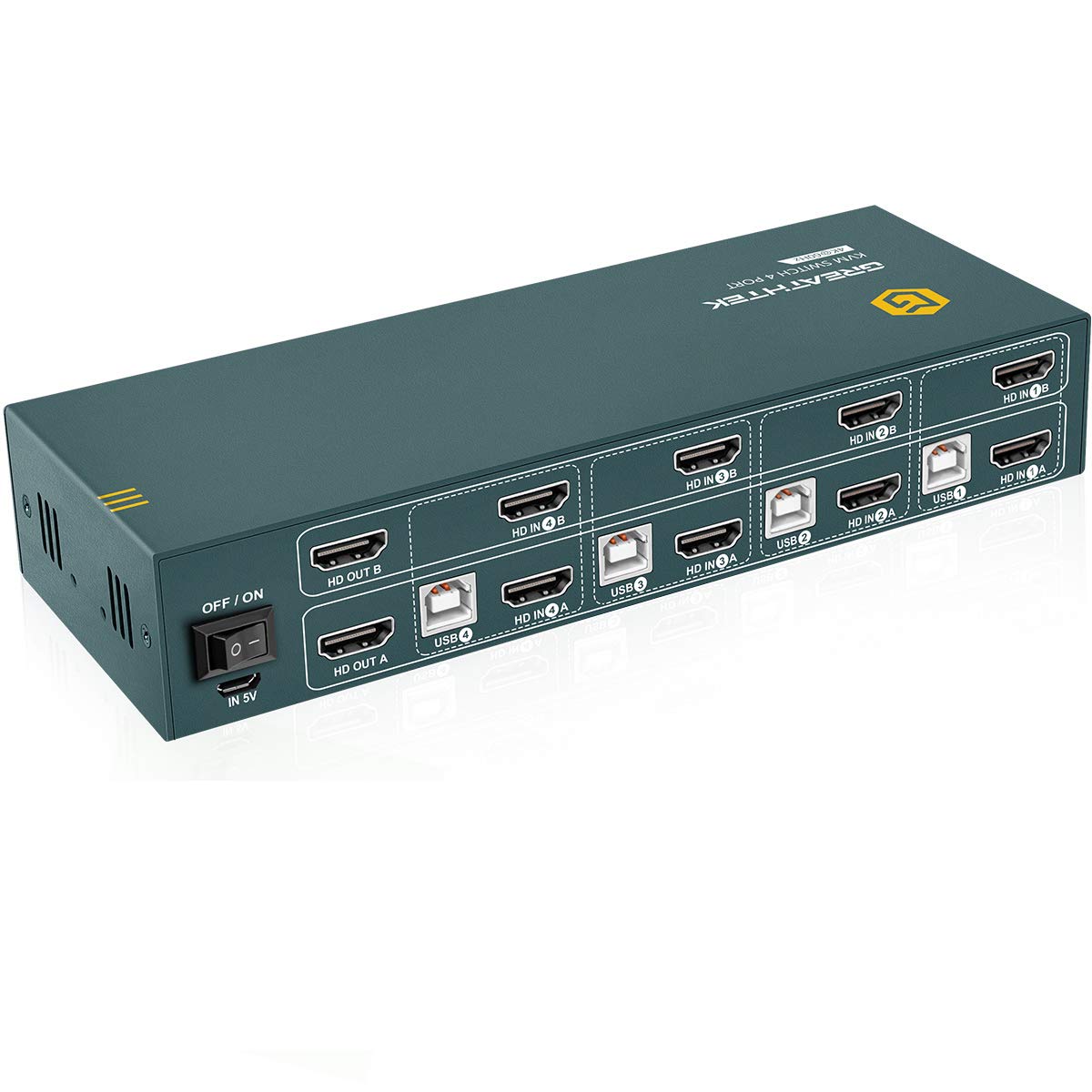 HDMI KVM Switch Dual Monitor 4 Port 4K@60Hz N249318