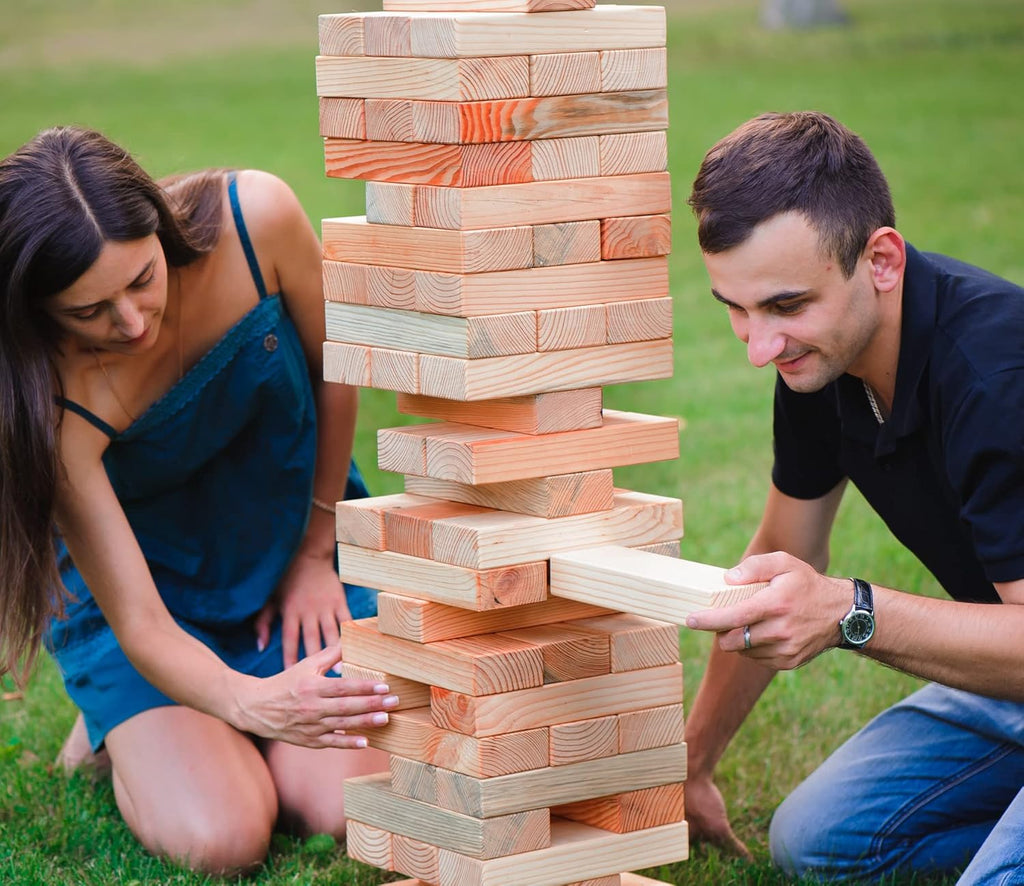 Giant Stacking Game Wooden Tower Game Set with Carrying Bag C3016