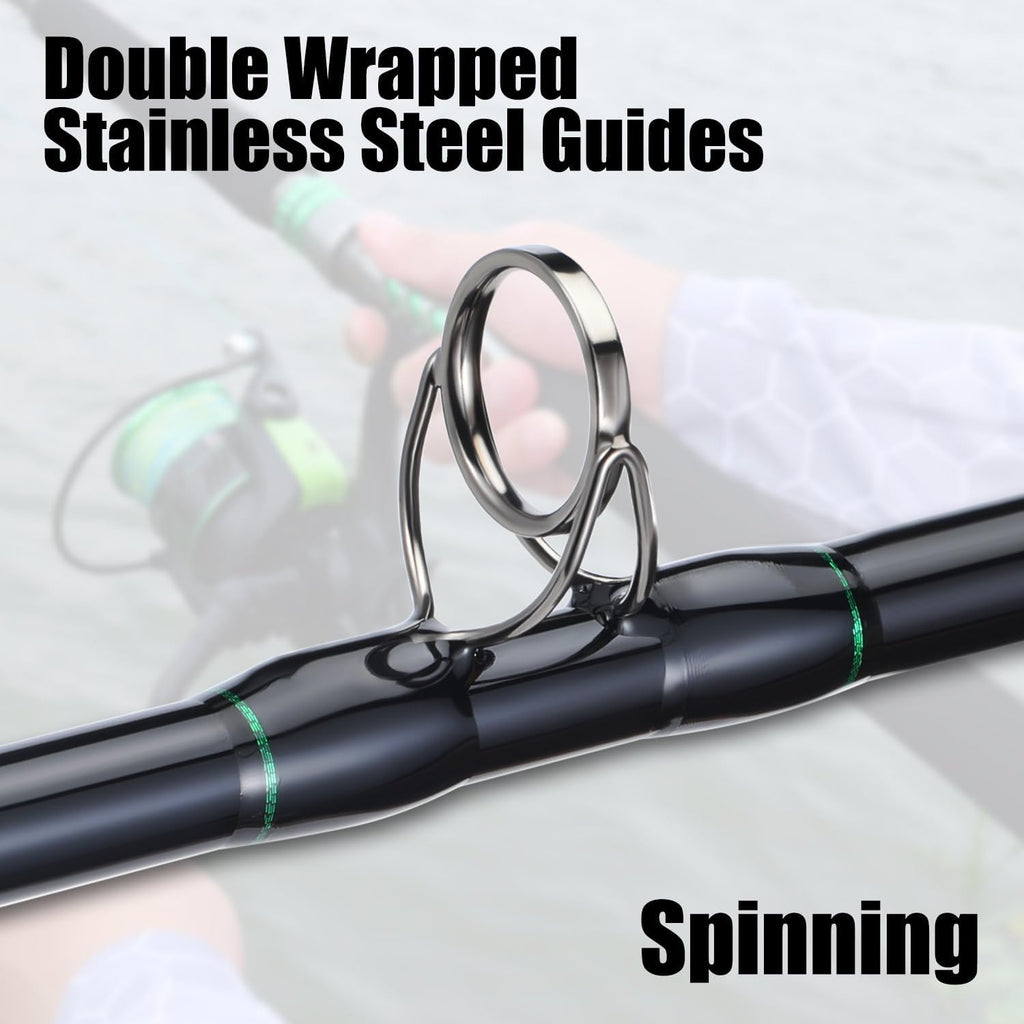 Catfish Fishing Rod and Reel Spinning Combo with EVA Non-Slip Grips and Aluminum Reel Seat X9116