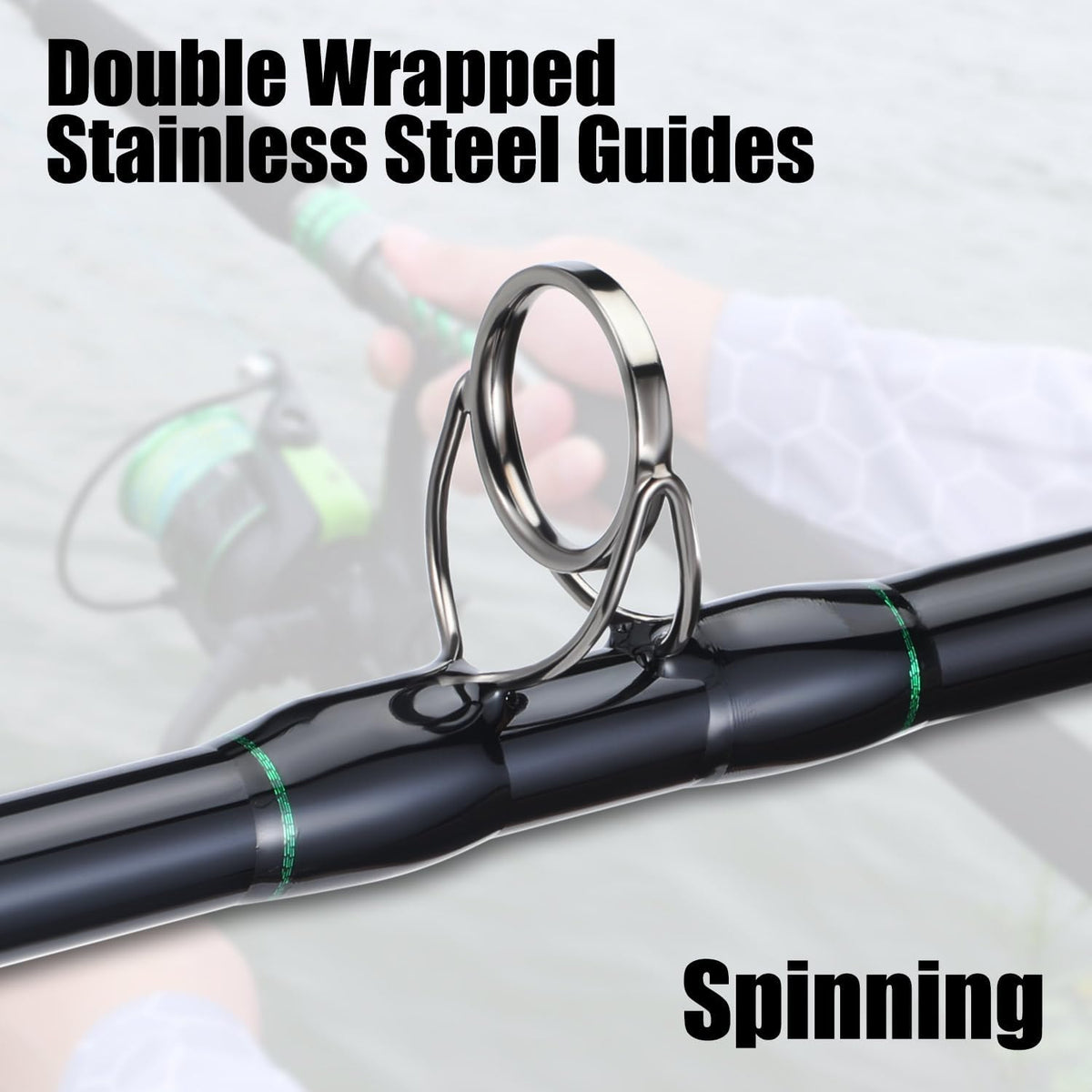 Catfish Fishing Rod and Reel Spinning Combo with EVA Non-Slip Grips and Aluminum Reel Seat X9116