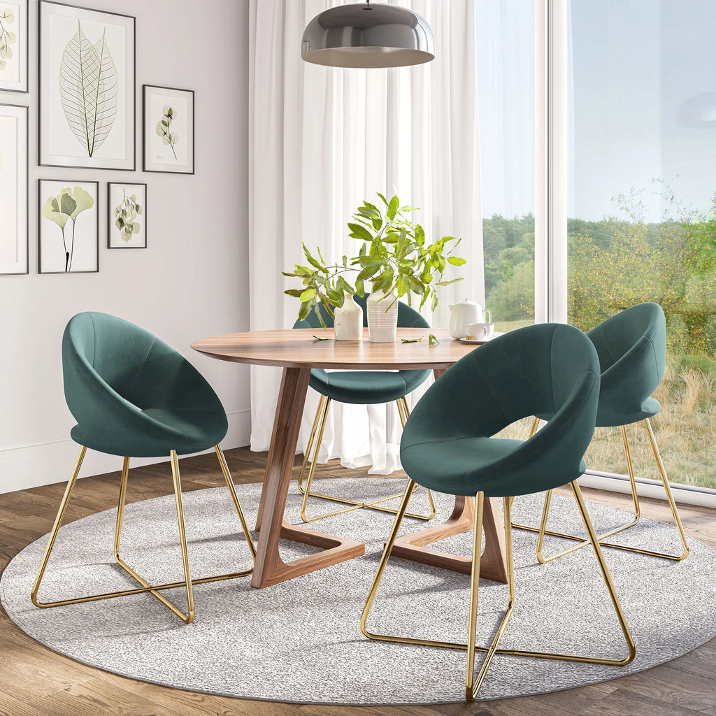 Set of 2 Velvet Accent Chair with Golden Metal Base U112503