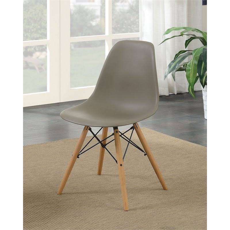 Light Brown Plastic Dining Side Chair (Set of 2) X299