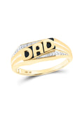10kt Yellow Gold Mens Round Diamond Dad Father Ring U385