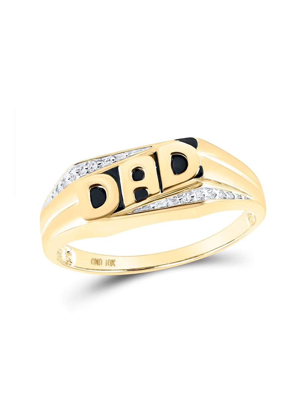 10kt Yellow Gold Mens Round Diamond Dad Father Ring U385