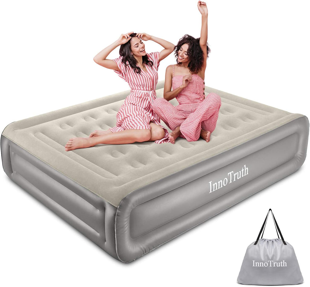 Twin Size Black Inflatable Air Mattress with Built-in Pump J711065