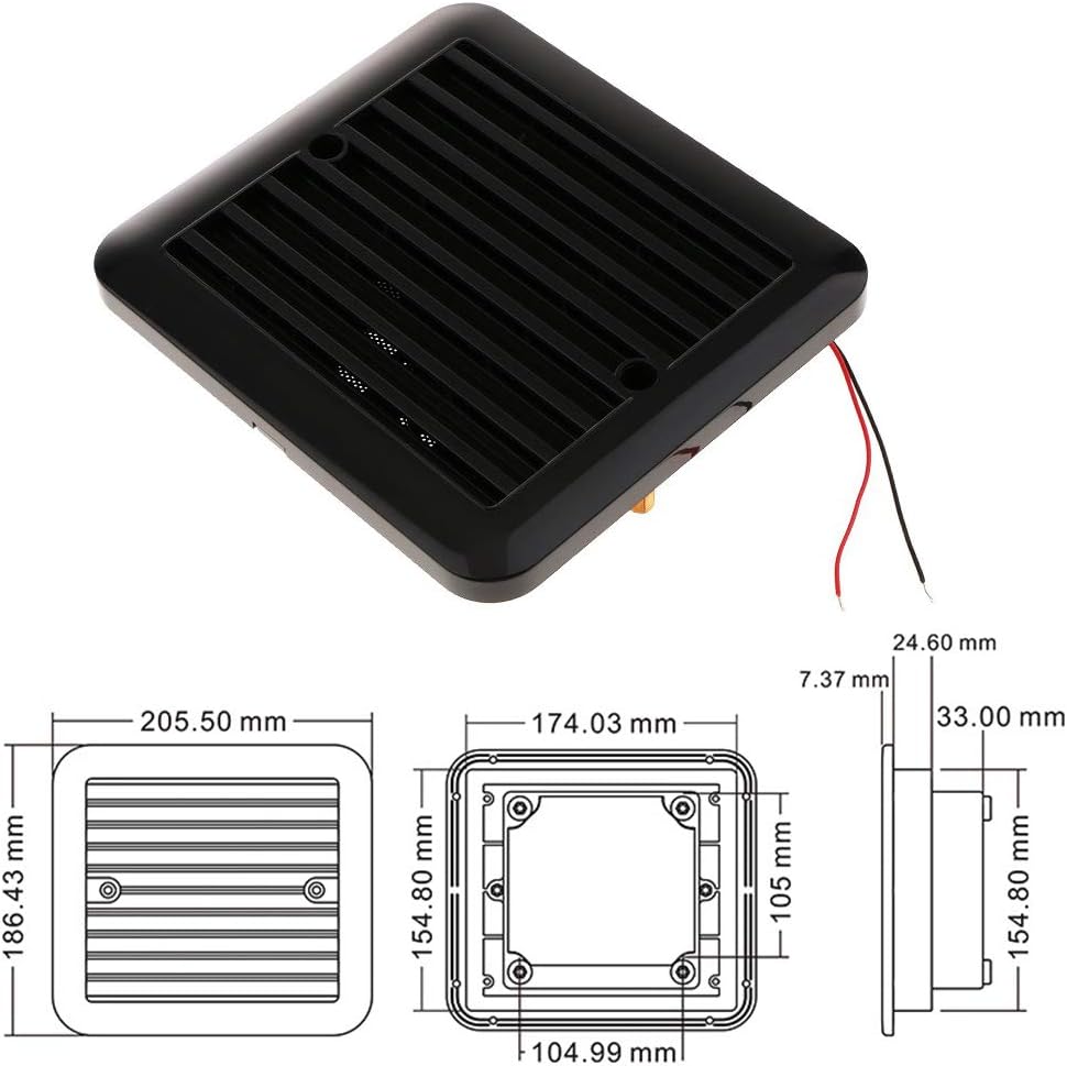 12V One-Way Ventilation Fan for Car RV Van (Black) F7293