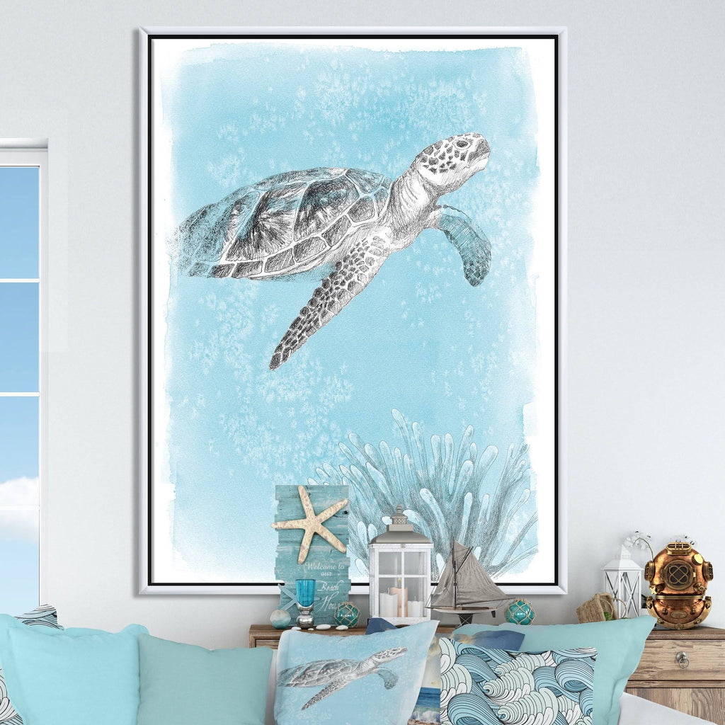 Grey Blue Framed Canvas Q626801