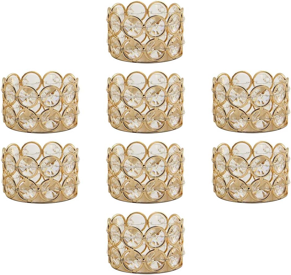 Gold Crystal Tea Light Candle Holders (Pack of 16) U582