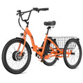 350W Electric Tricycle 24" Folding 3 Wheel Electric Bike with Rear Basket G925