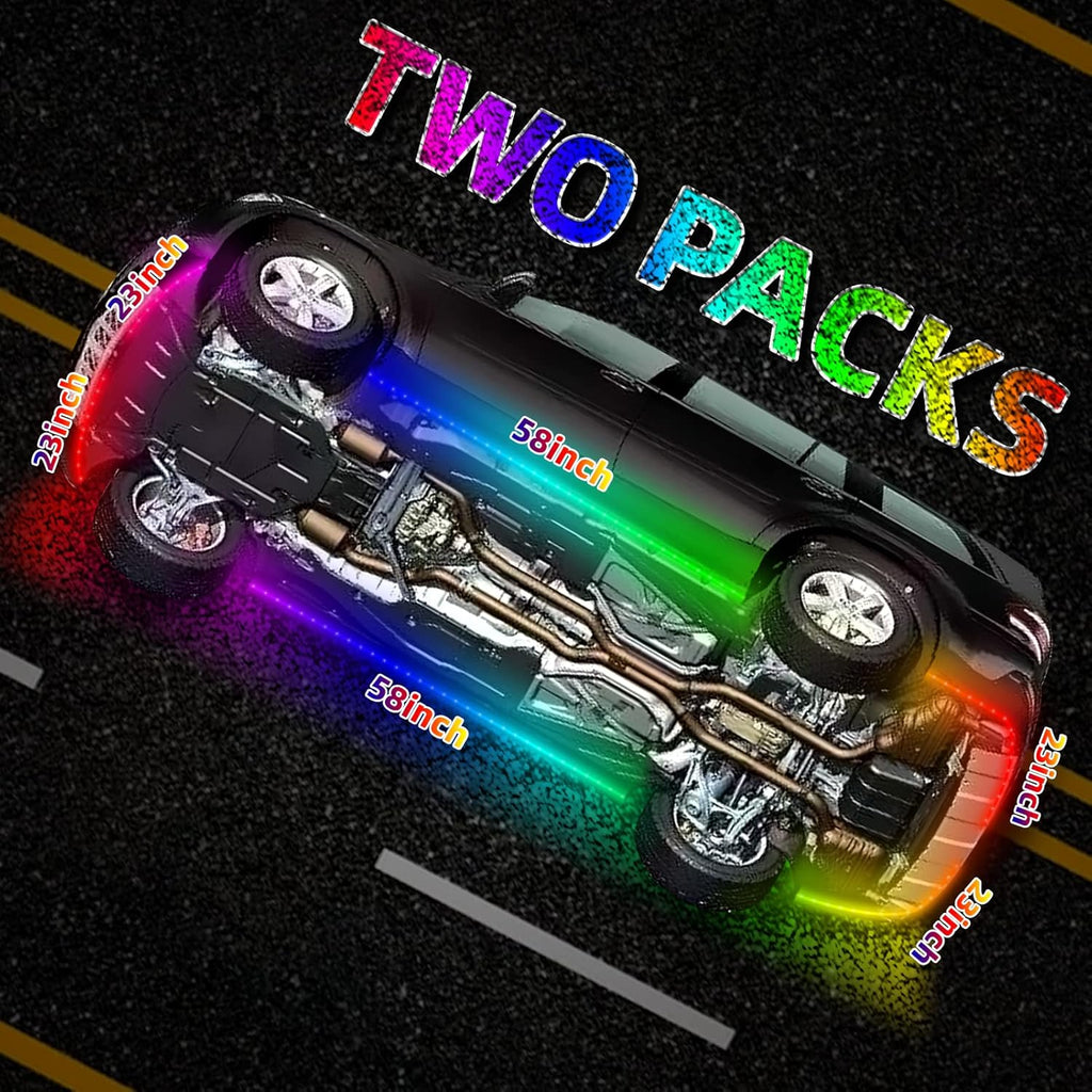 RGB Dimmable Waterproof Car LED Strip Lights Kit Pack of 2 M209