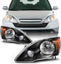Black Honda CR-V Driver and Passenger Side Headlights Pair Z72498