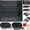 16-Channel Unpowered Mixer with TRS Cable, XLR Cable, Adapter and Microfiber Cloth R638509