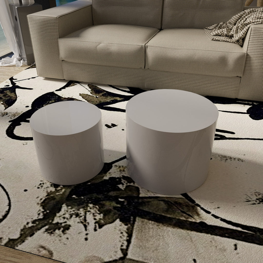 Set of 2 MDF Side Table Coffee Table End Table Nesting Table Z5018
