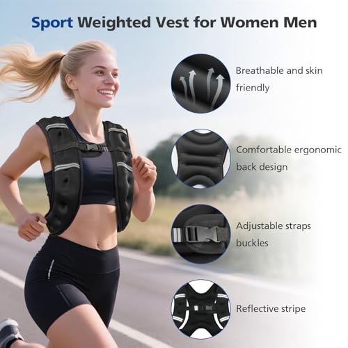 Weighted Vest with Reflective Stripe, Size Adjustable J25759