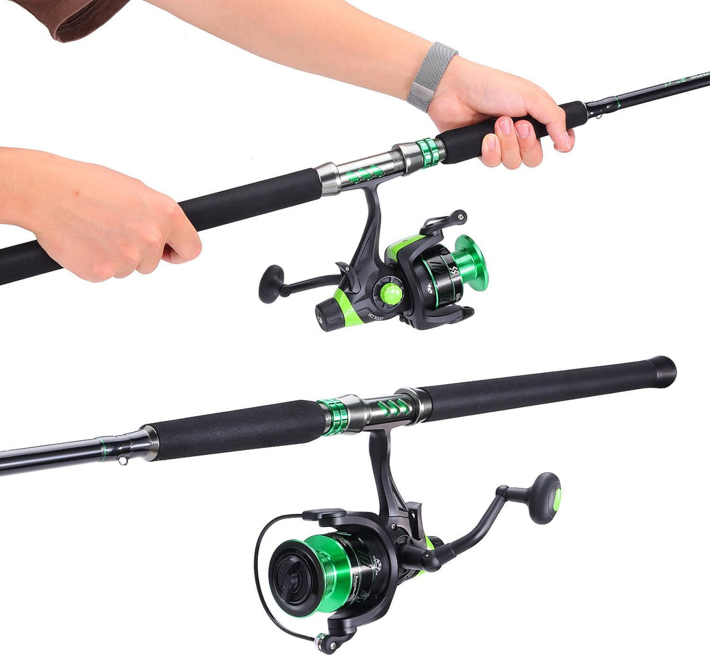 Catfish Fishing Rod and Reel Spinning Combo with EVA Non-Slip Grips and Aluminum Reel Seat X9116