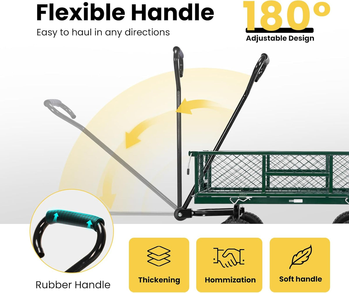Heavy Duty Mesh Steel Garden Cart with Removable Sides L93285