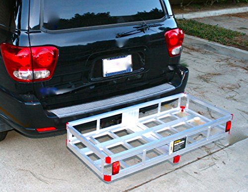 Aluminum Cargo Carrier with High Side Rails, 500-lb Load Capacity, Grey, 49" x 22.5" T8700