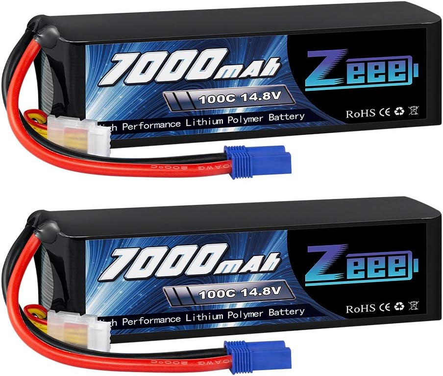 14.8V 4S 100C 7000mAh Lipo Battery with EC5 Connector 2 Pack P555