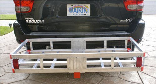 Aluminum Cargo Carrier with High Side Rails, 500-lb Load Capacity, Grey, 49" x 22.5" T8700