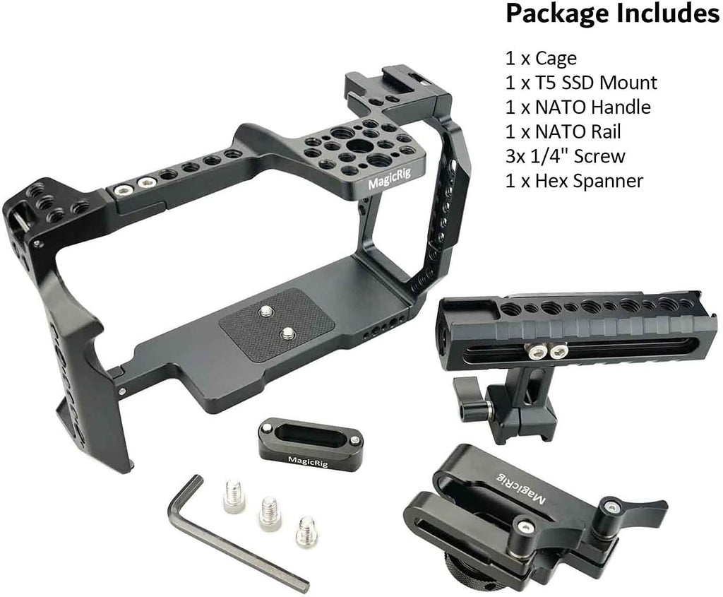 Camera Full Cage with NATO Rail, NATO Top Handle, T5 SSD Mount H2449