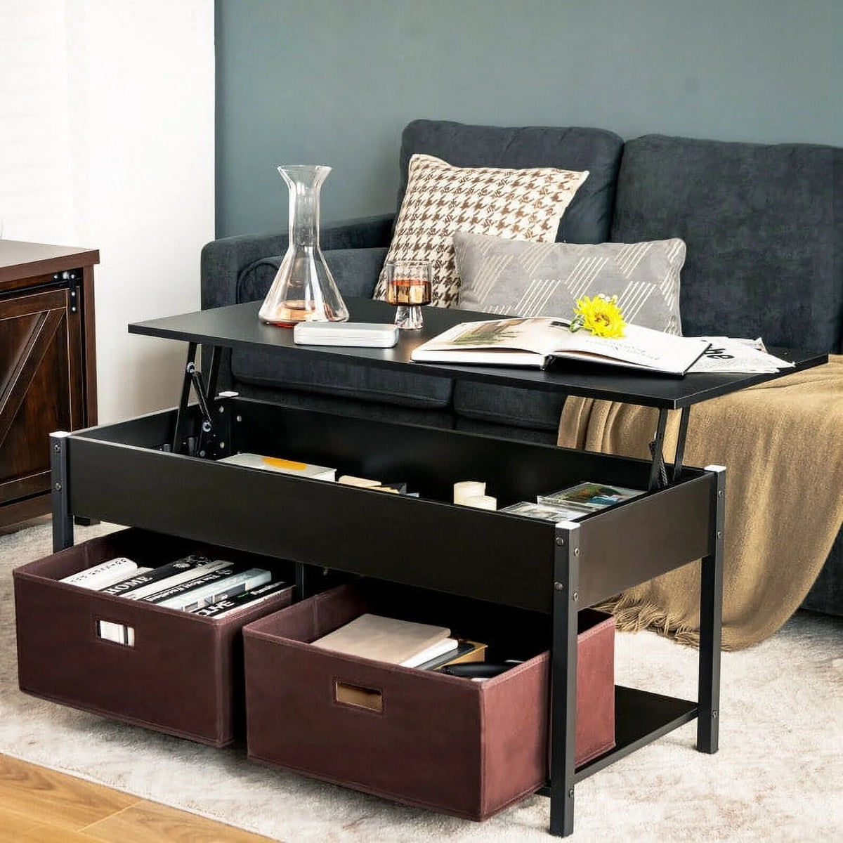 Lift Top Coffee Table with Hidden Storage P942