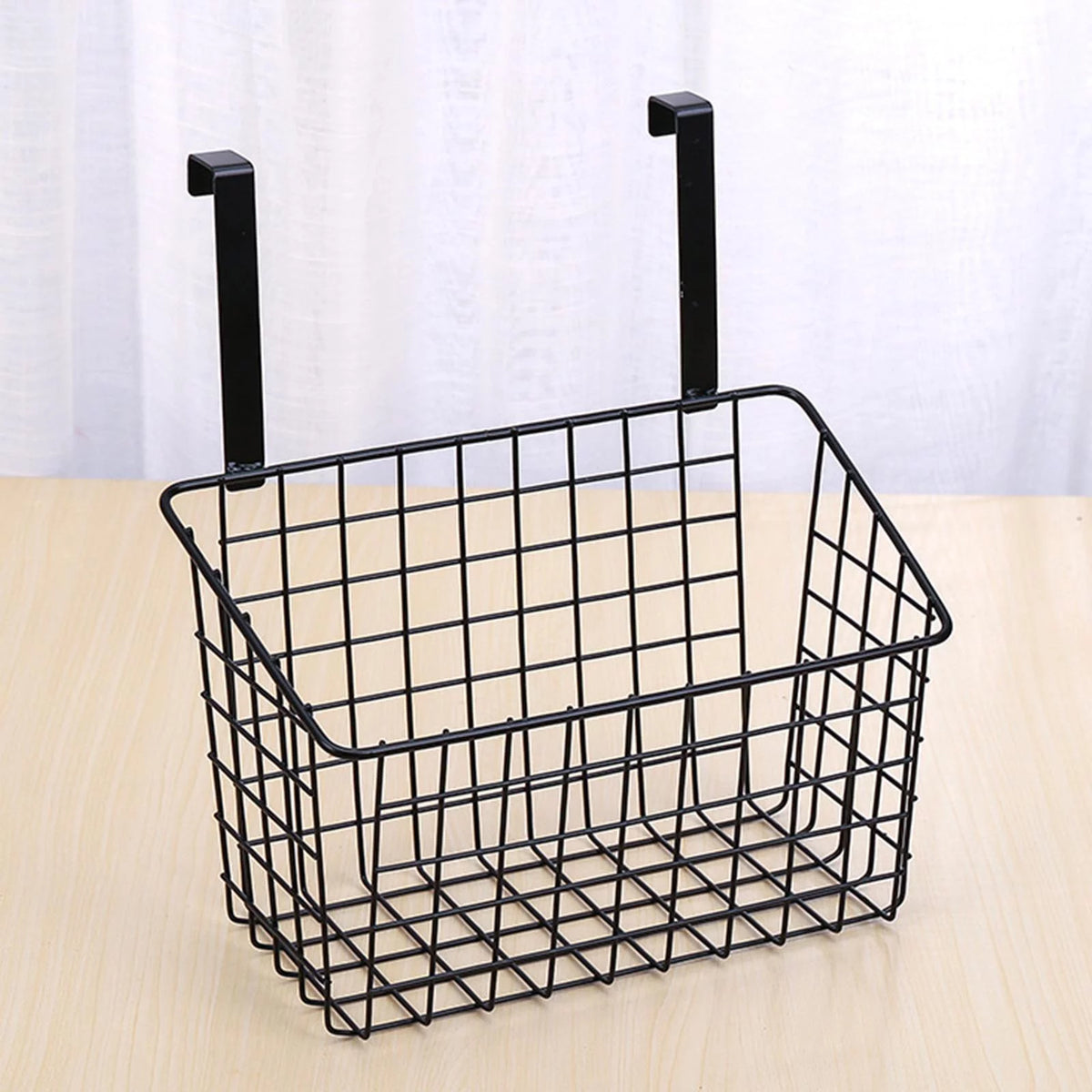 Iron Mesh Shelf Basket Cupboard Cabinet Door Organizer Rack J35907