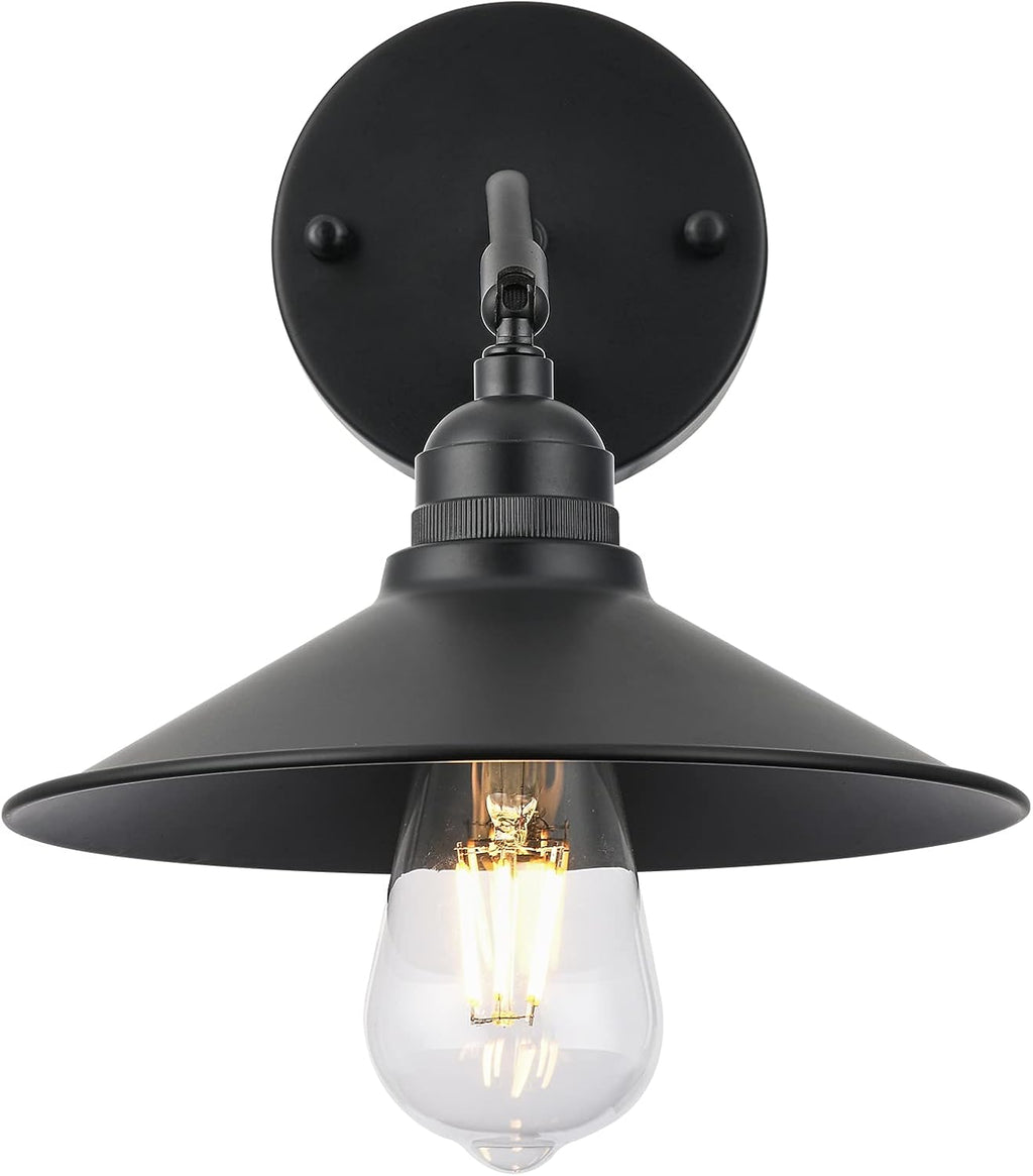 Matt Black Metal Wall Sconce with on/Off Switch B590