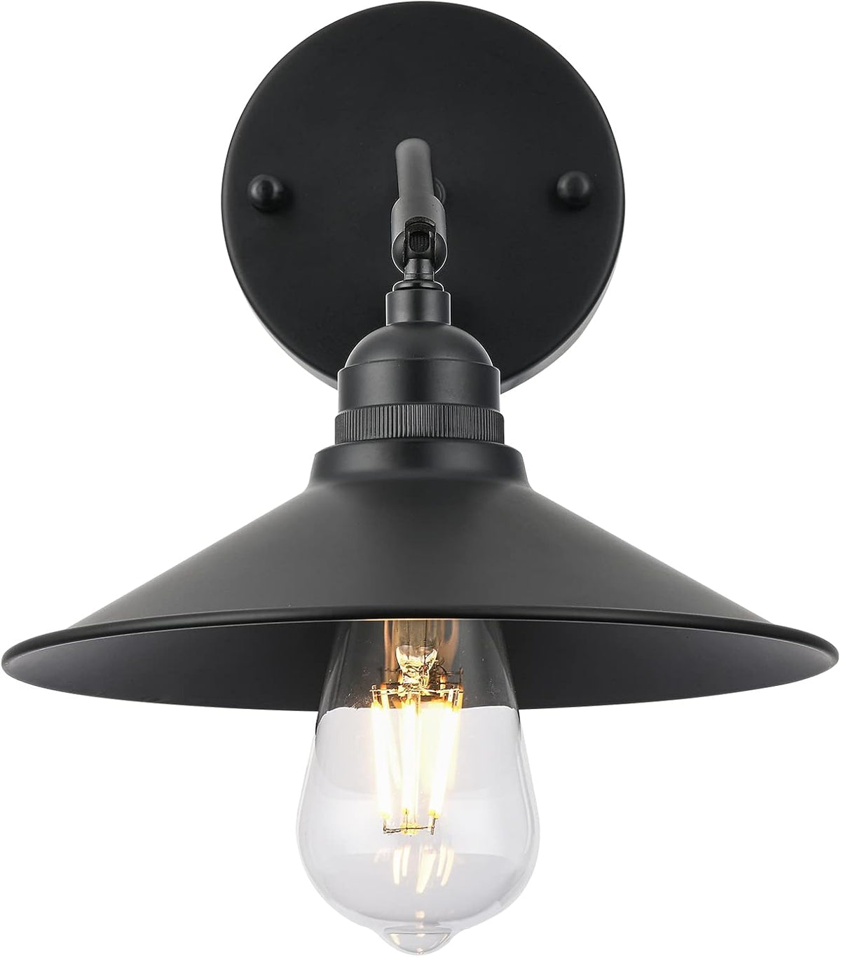 Matt Black Metal Wall Sconce with on/Off Switch B590