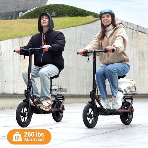 Electric Scooter with Seat, 12" Pneumatic Tire, Foldable V6831