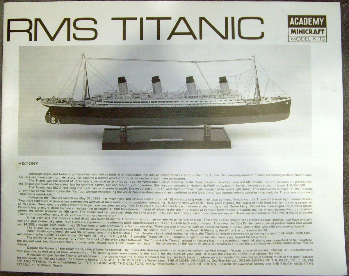 1/350th RMS Titanic Ship Model Kit with Display Stand H406
