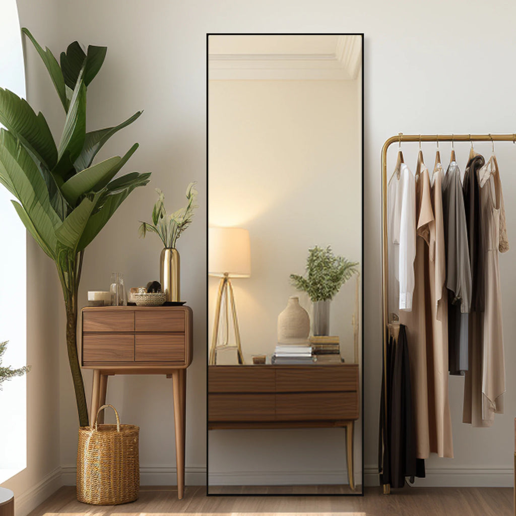 64"x21" Black Full Length Standing Mirror X929848