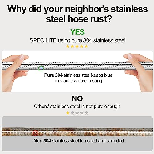 50ft 304 Stainless Steel Garden Hose with Nozzles U4876