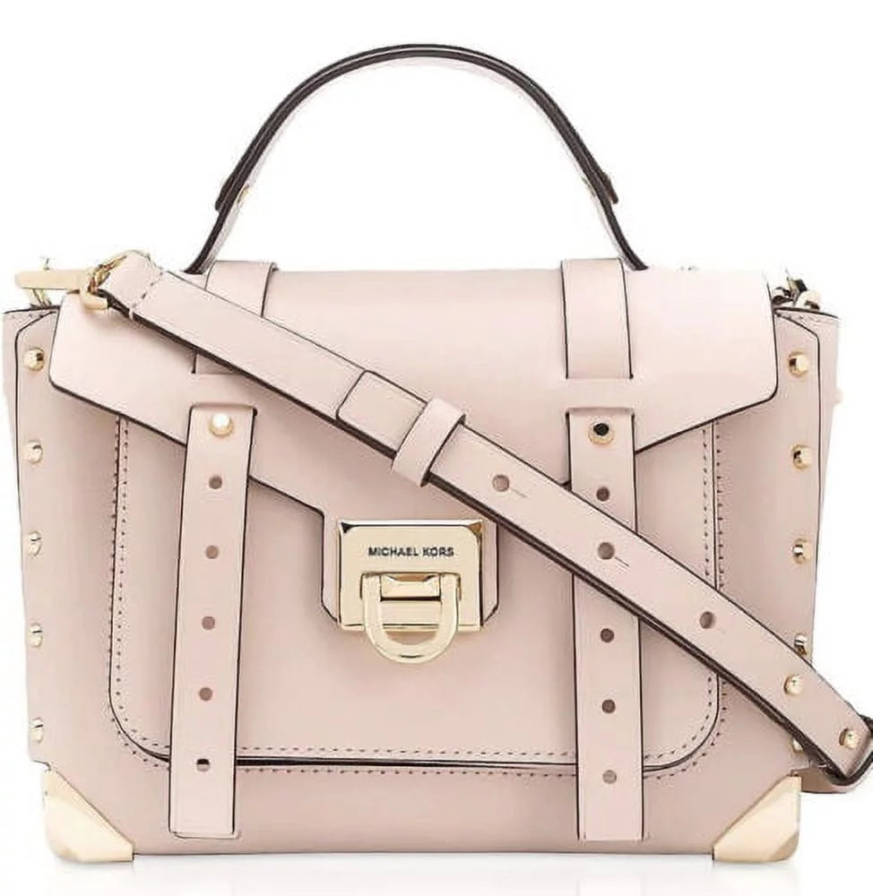 Powder Blush Leather Satchel Handbag W553