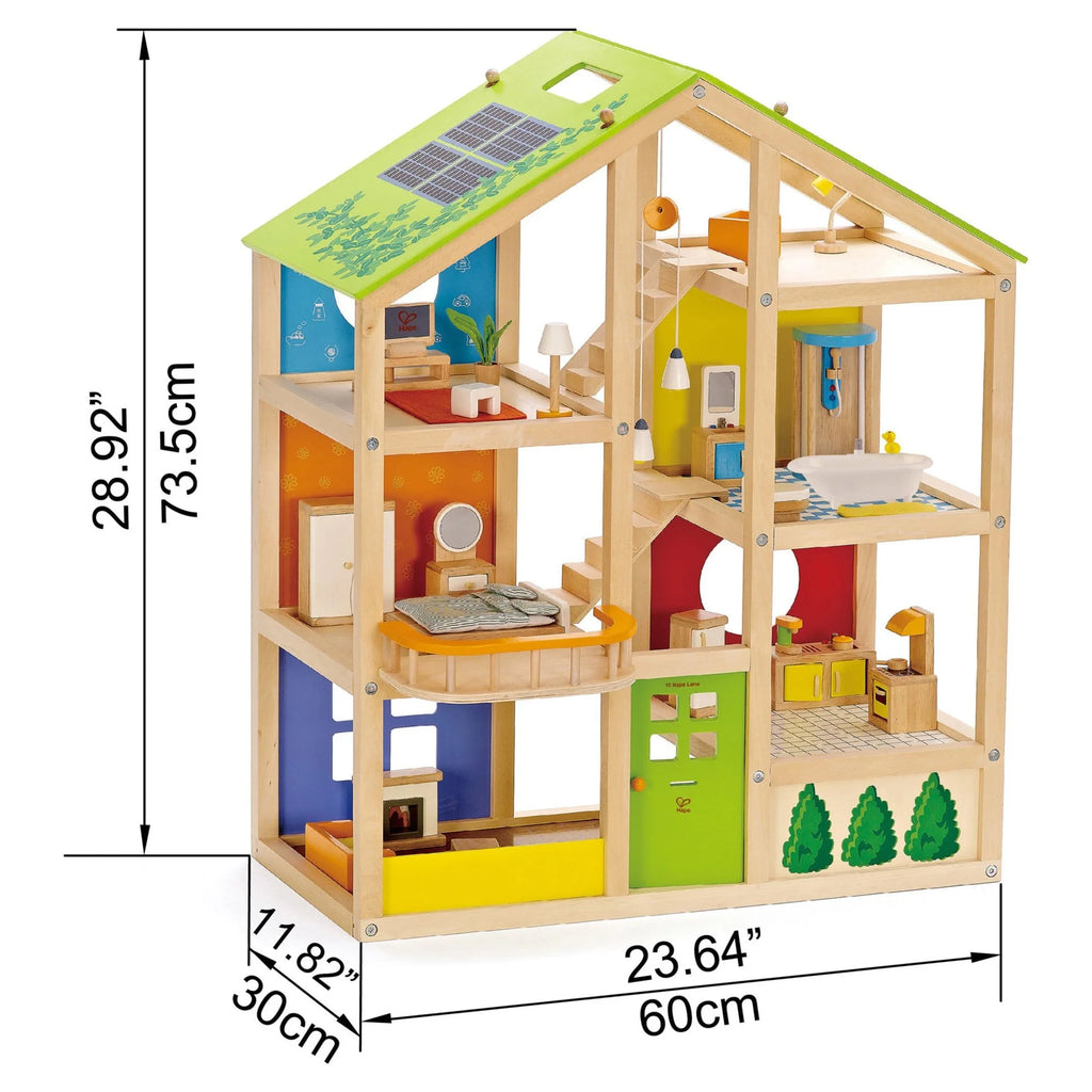 Wooden Furnished Dollhouse Playset A314