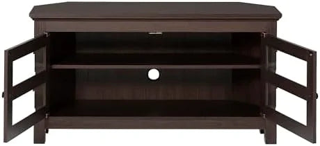 Espresso Brown Wood Corner TV Stand I774667