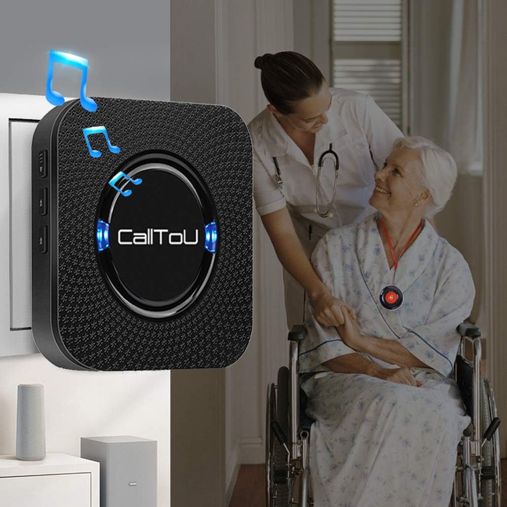 Wireless Nurse Alert System with 1 Portable Receiver + 3 SOS Waterproof Buttons K664