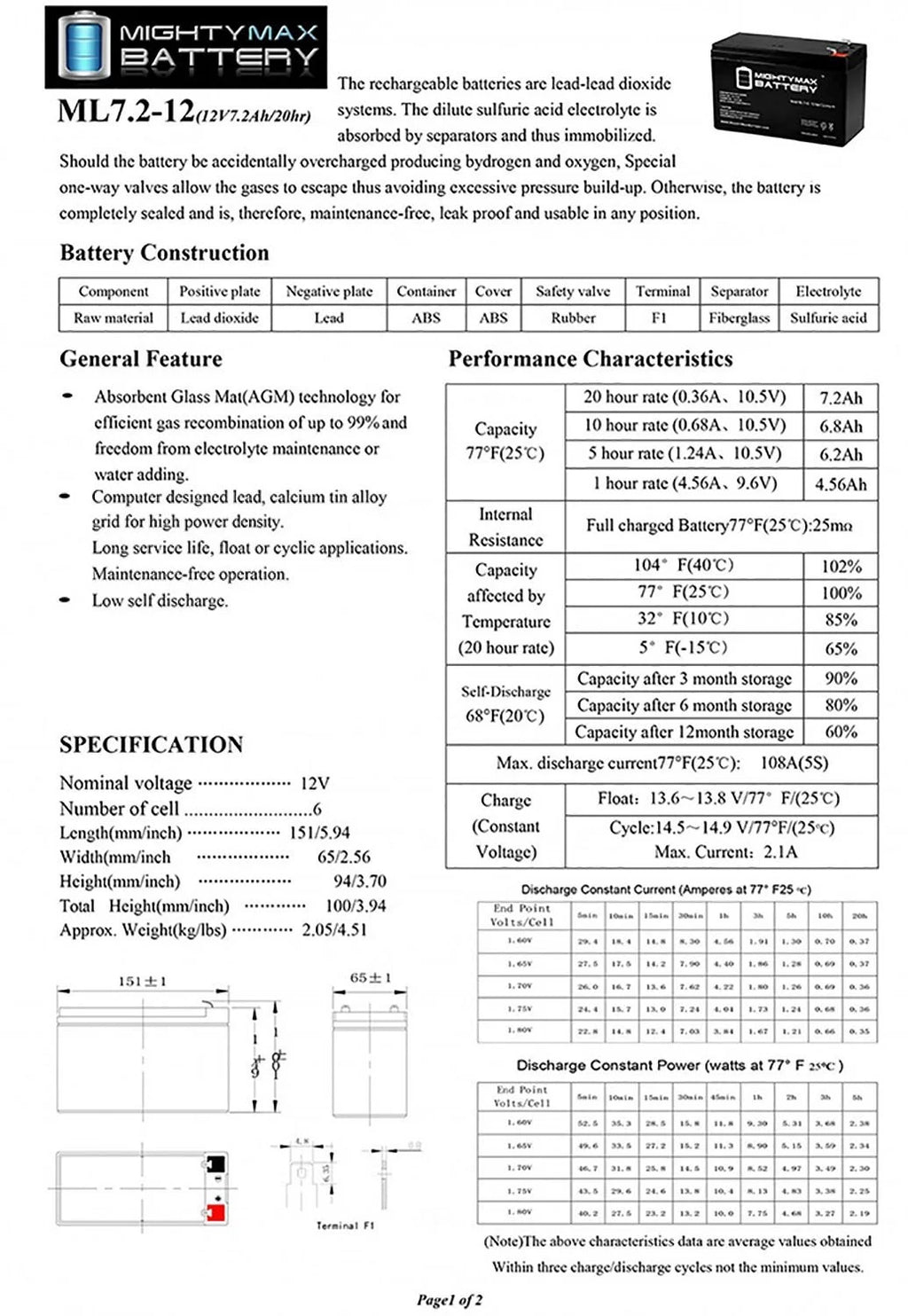 12V 7Ah Battery C7567