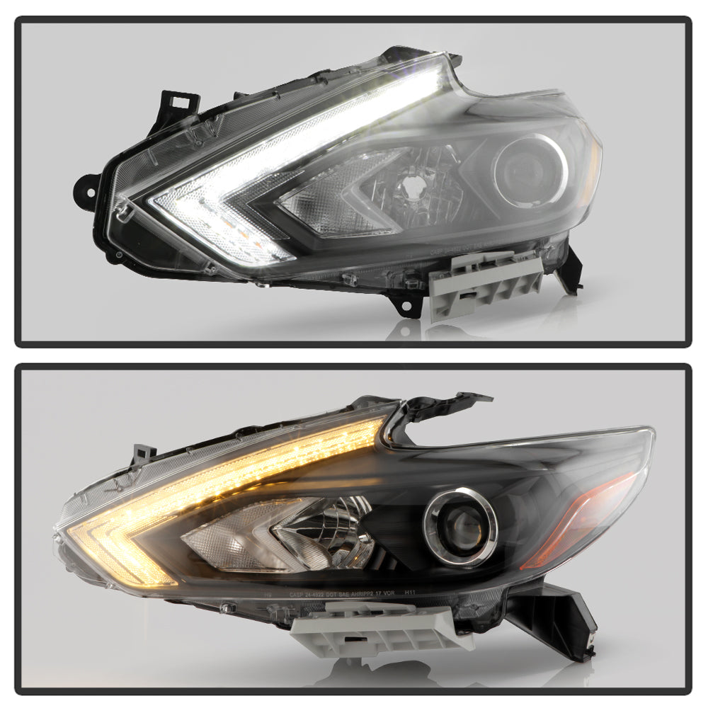 Black LED SwitchBack Tube Projector Headlights Q1154