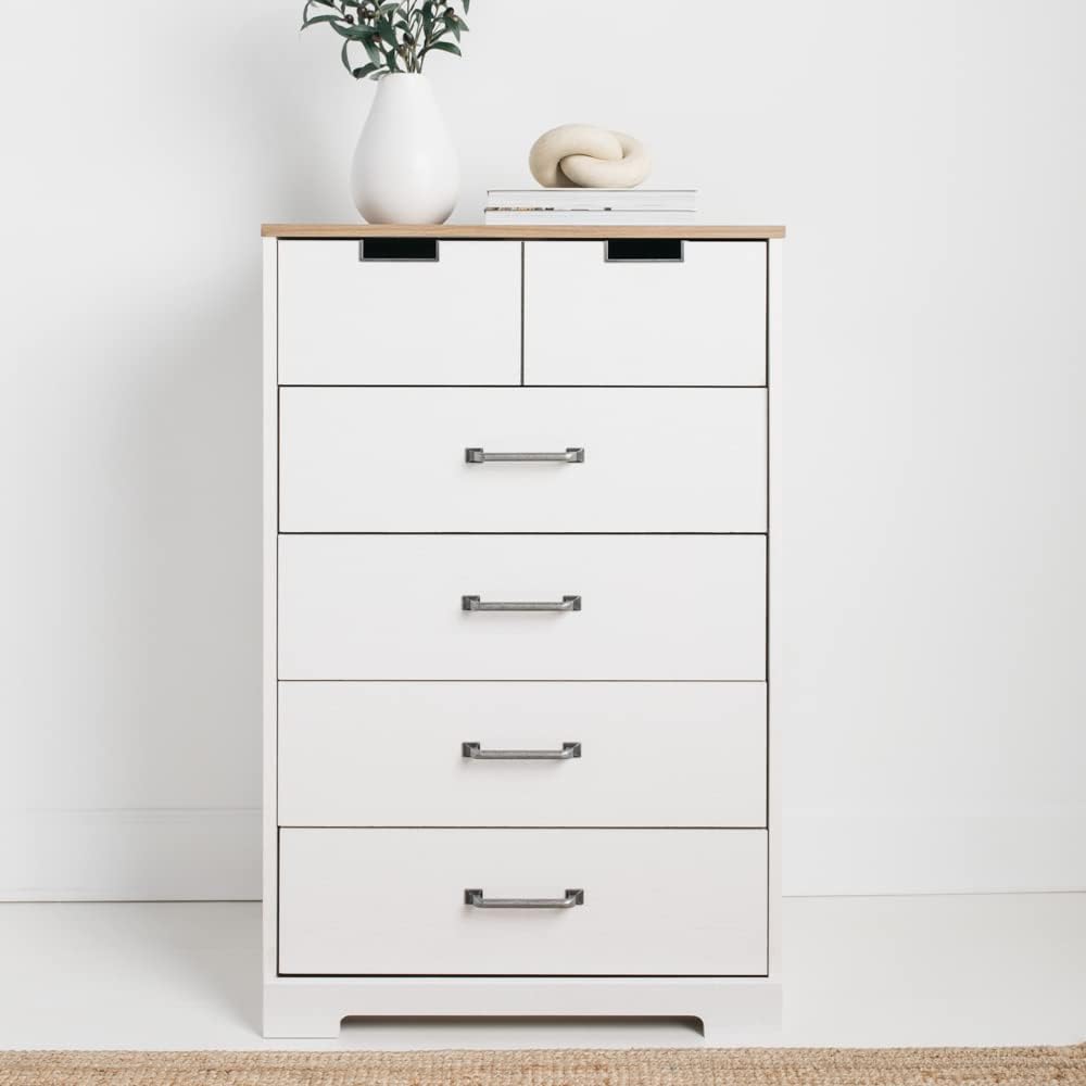 White 5 Drawer Wood Chest K4797