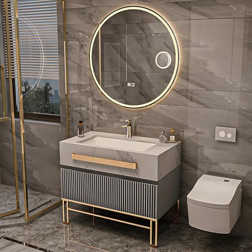 Bathroom Vanity with Sink includes Smart Defog Mirror, Modern Bathroom Sink Cabinet, Large Capacity Storage Space (48") V6283