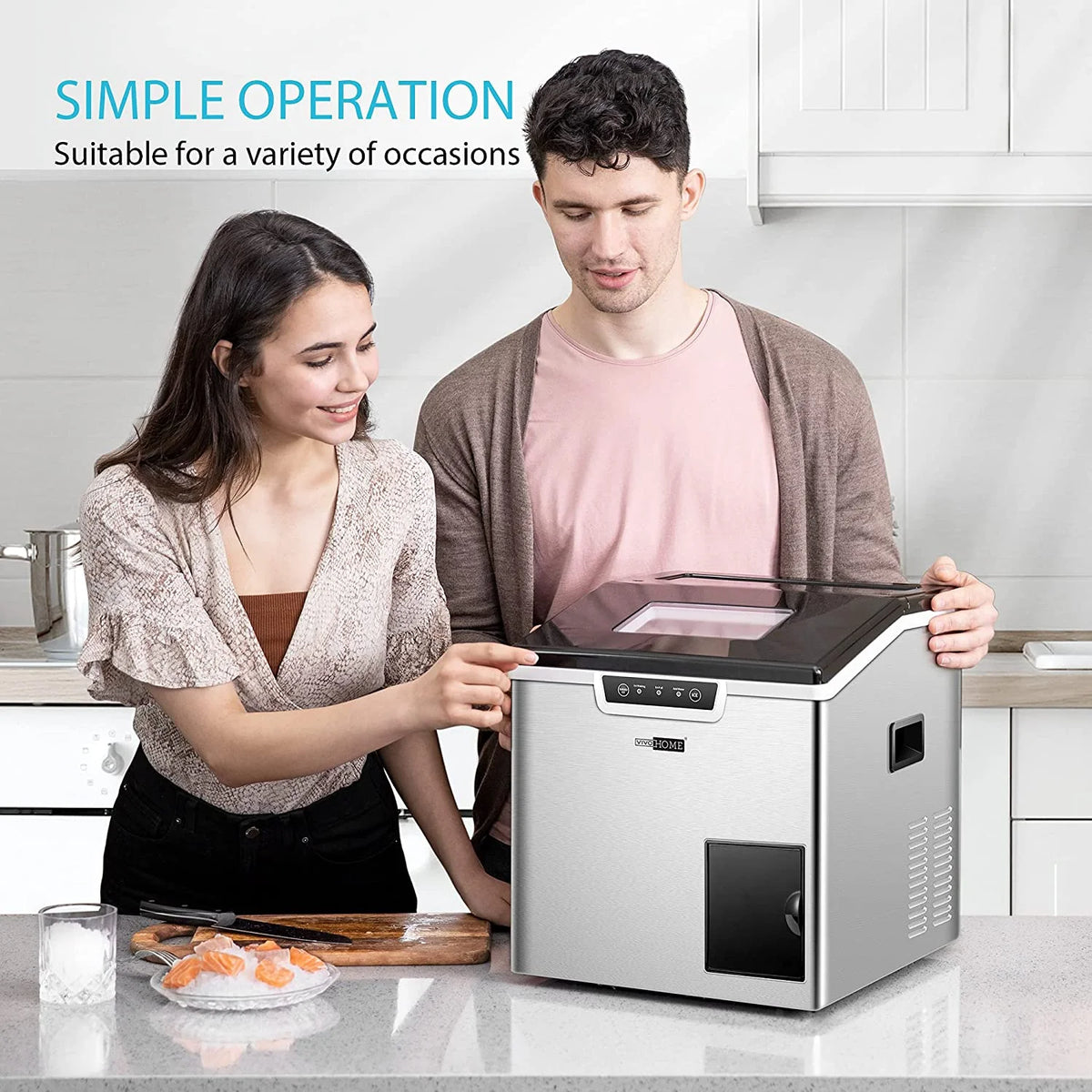 2 in 1 Countertop Ice Maker & Ice Shaver Machine, 33lbs/Day M37896