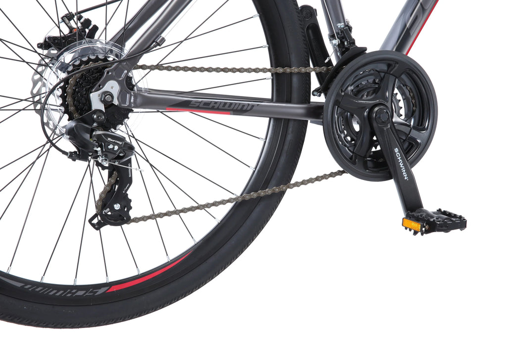 Hybrid Bike 700c Wheels 21 Speeds Mens Frame Grey C389523