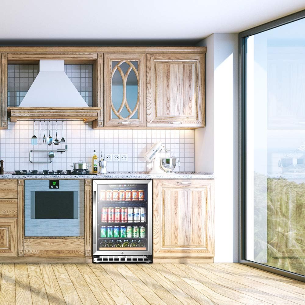 15 Inch Beverage Cooler Refrigerator with Glass Door F51073