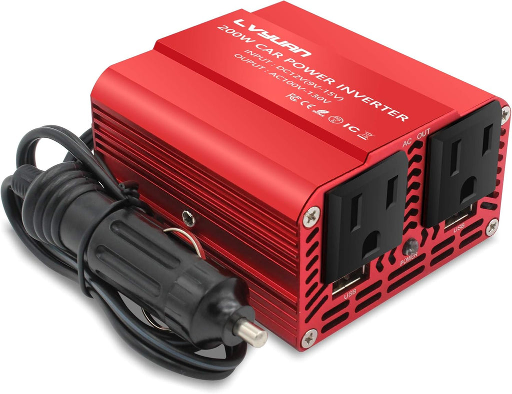 150W Car Power Inverter DC 12V to 110V AC with Dual USB Charger F300