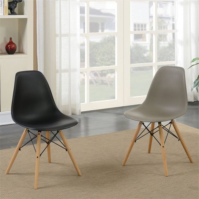 Light Brown Plastic Dining Side Chair (Set of 2) X299