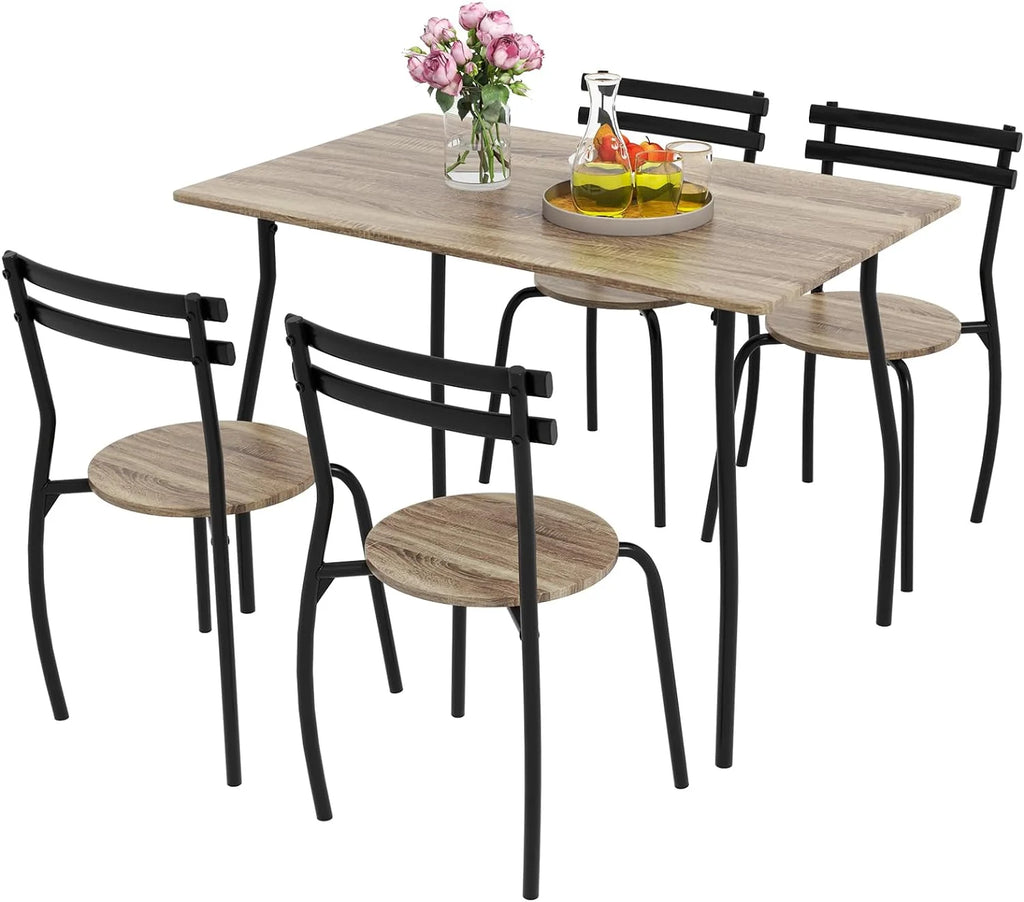 5-Piece Modern Dining Table Set with 4 Chairs G80631