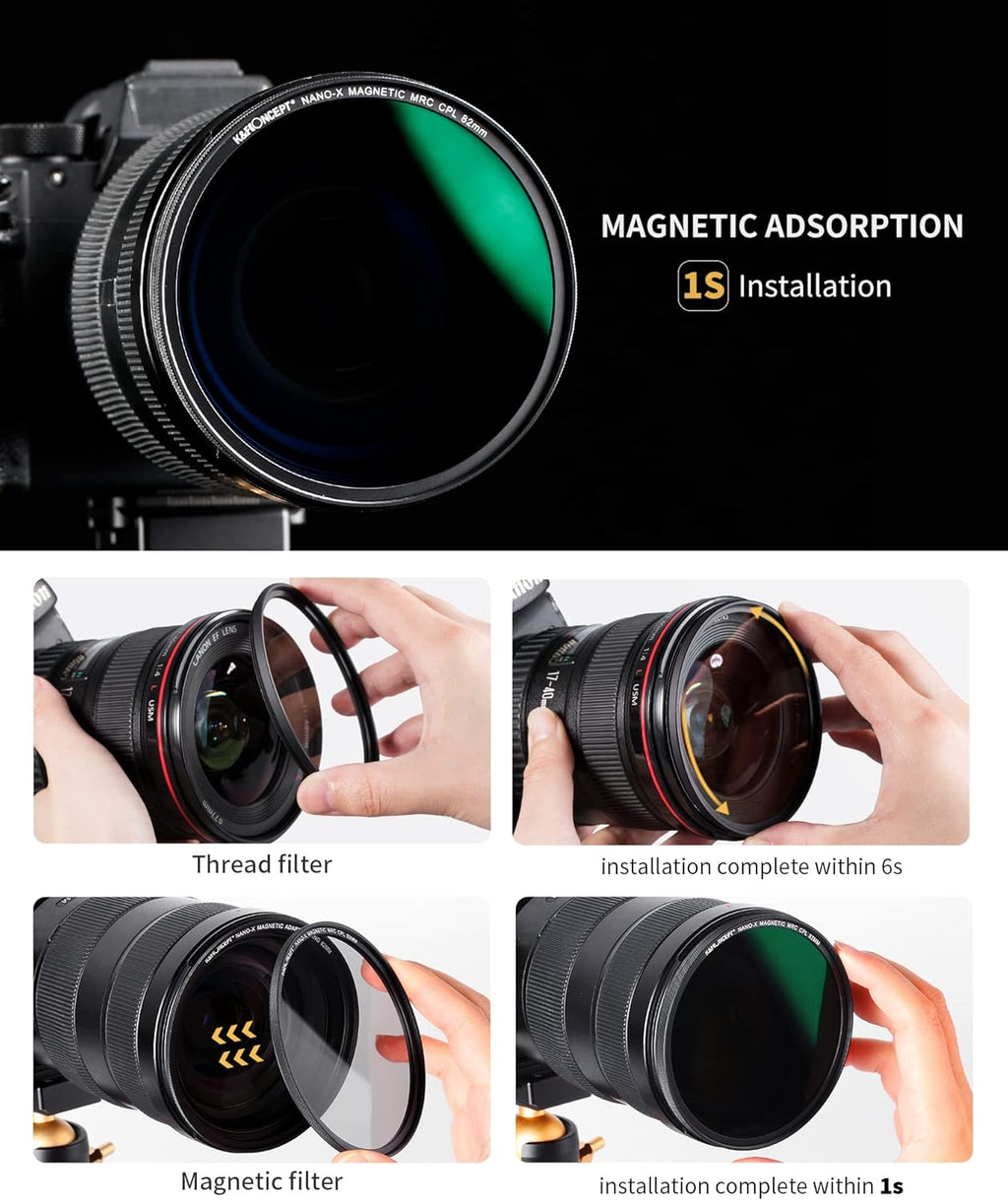55mm Circular Polarizing Filter Kit with Adapter Ring and Lens Cap T17080