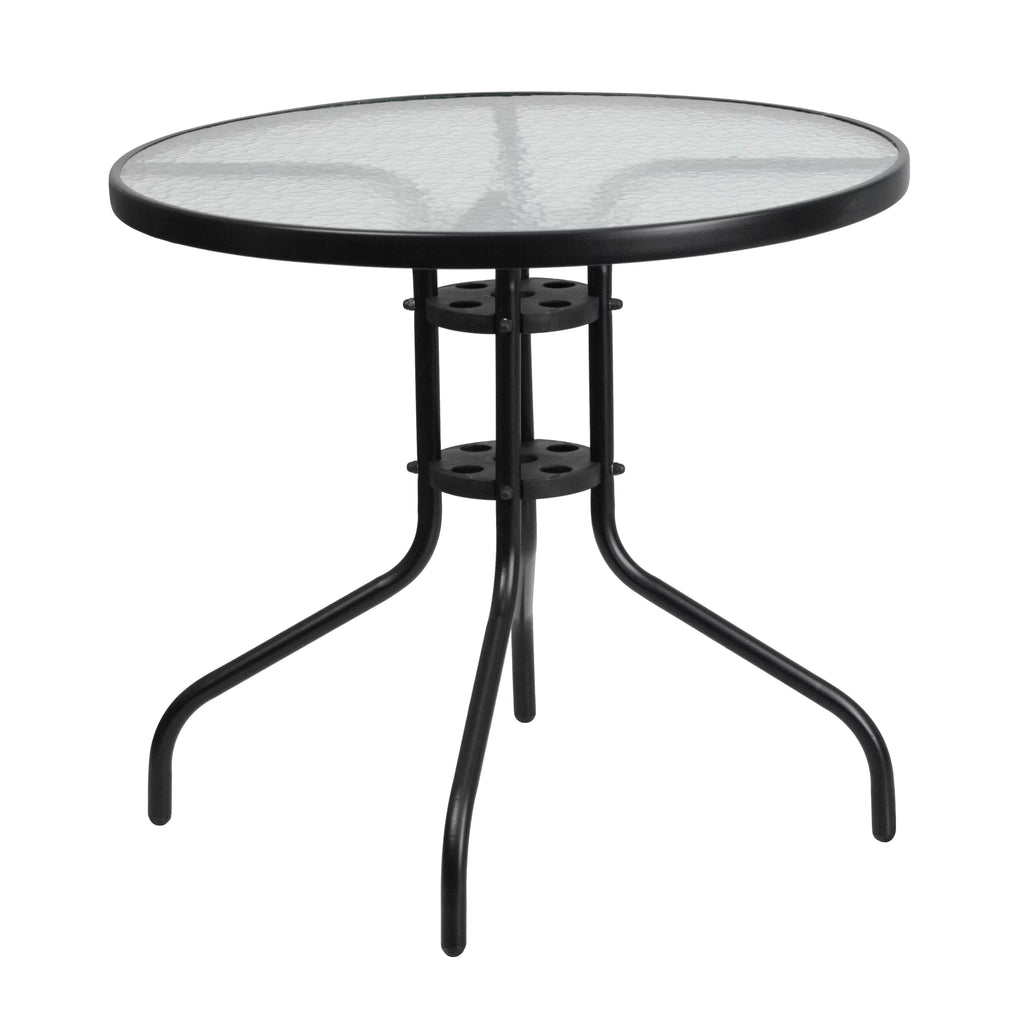 5-Piece Steel Glass Patio Table and Chair Set T376