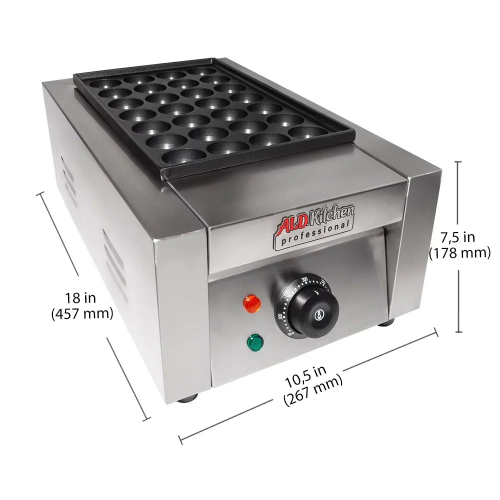 Takoyaki Electric Grill 28 Pcs Nonstick Stainless Steel D2536