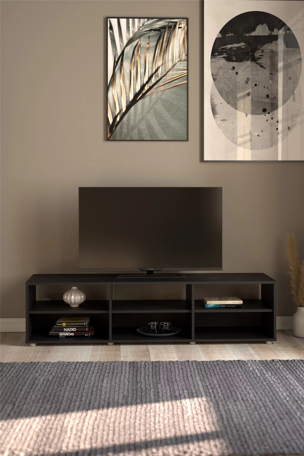 White 6 Shelf TV Stand P3535